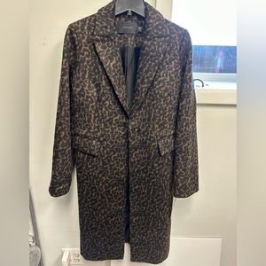 Tahari leopard print walker coat